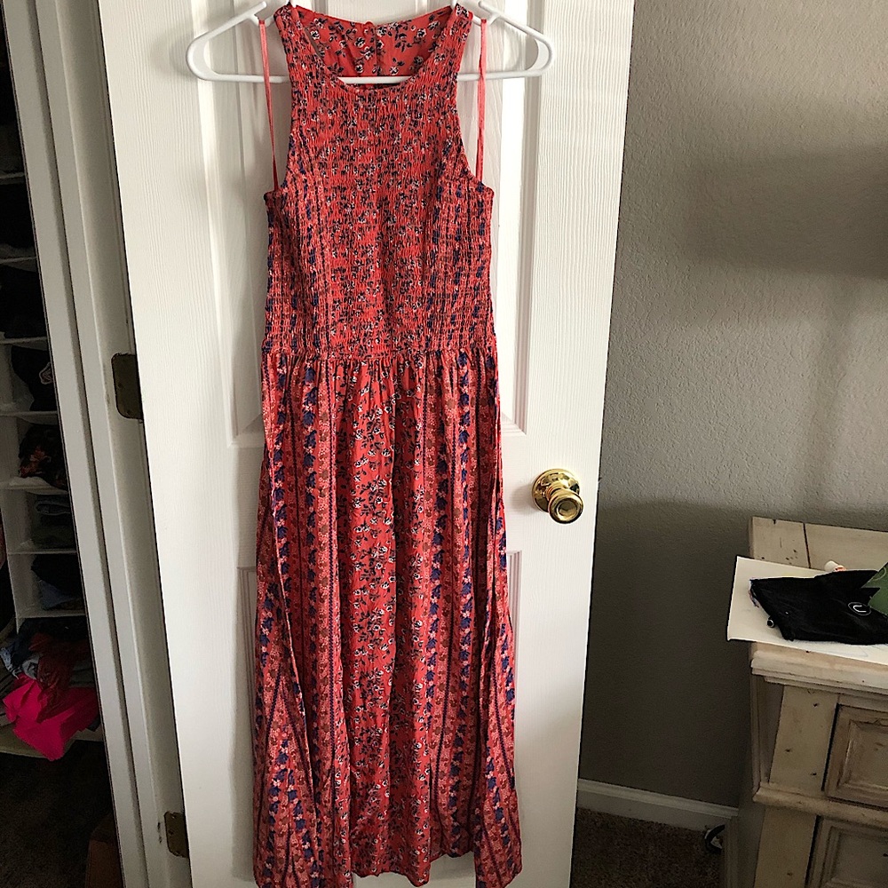 Boho, smocked midi dress